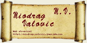 Miodrag Valović vizit kartica
